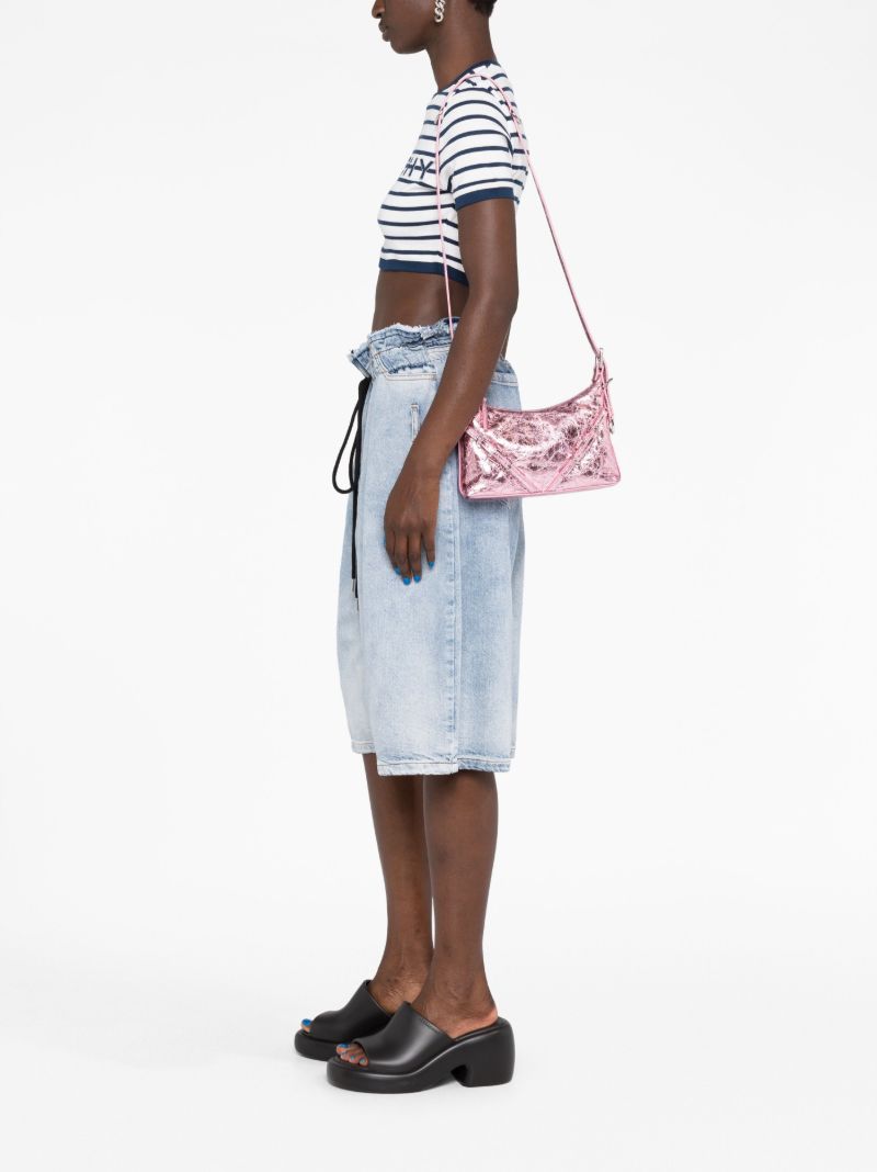 Pink Mini Voyou Laminated Leather Bag