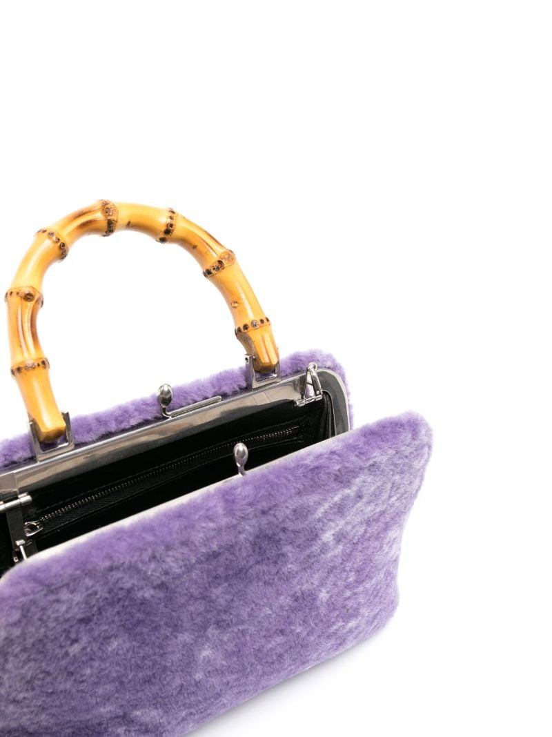 Purple Bamboo Handle Mini Bag