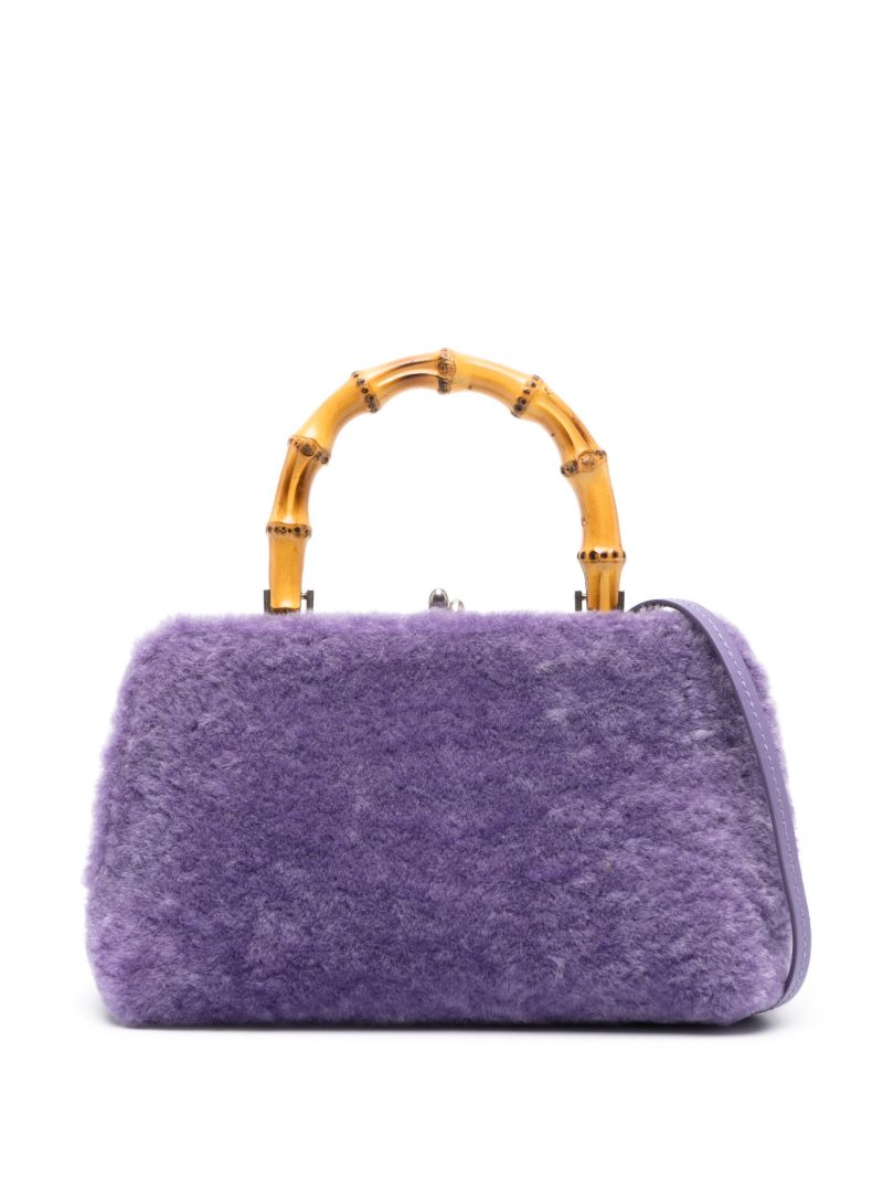 Purple Bamboo Handle Mini Bag