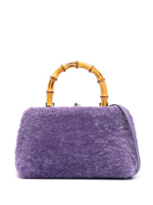 Purple Bamboo Handle Mini Bag