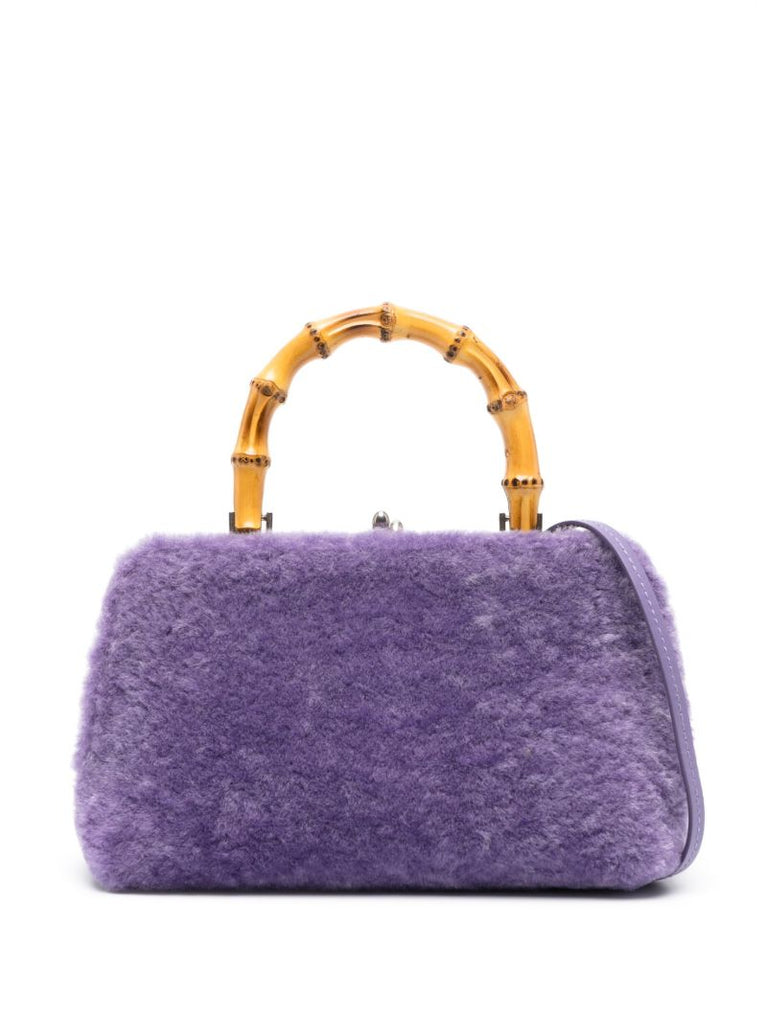 Purple Bamboo Handle Mini Bag