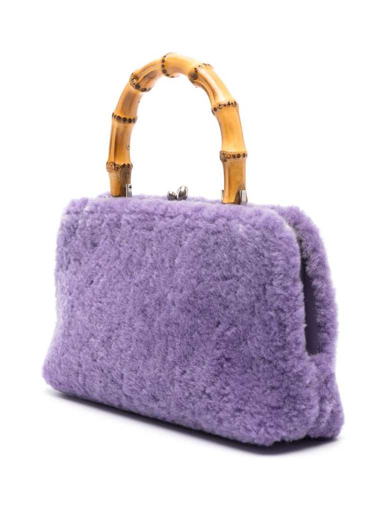Purple Bamboo Handle Mini Bag