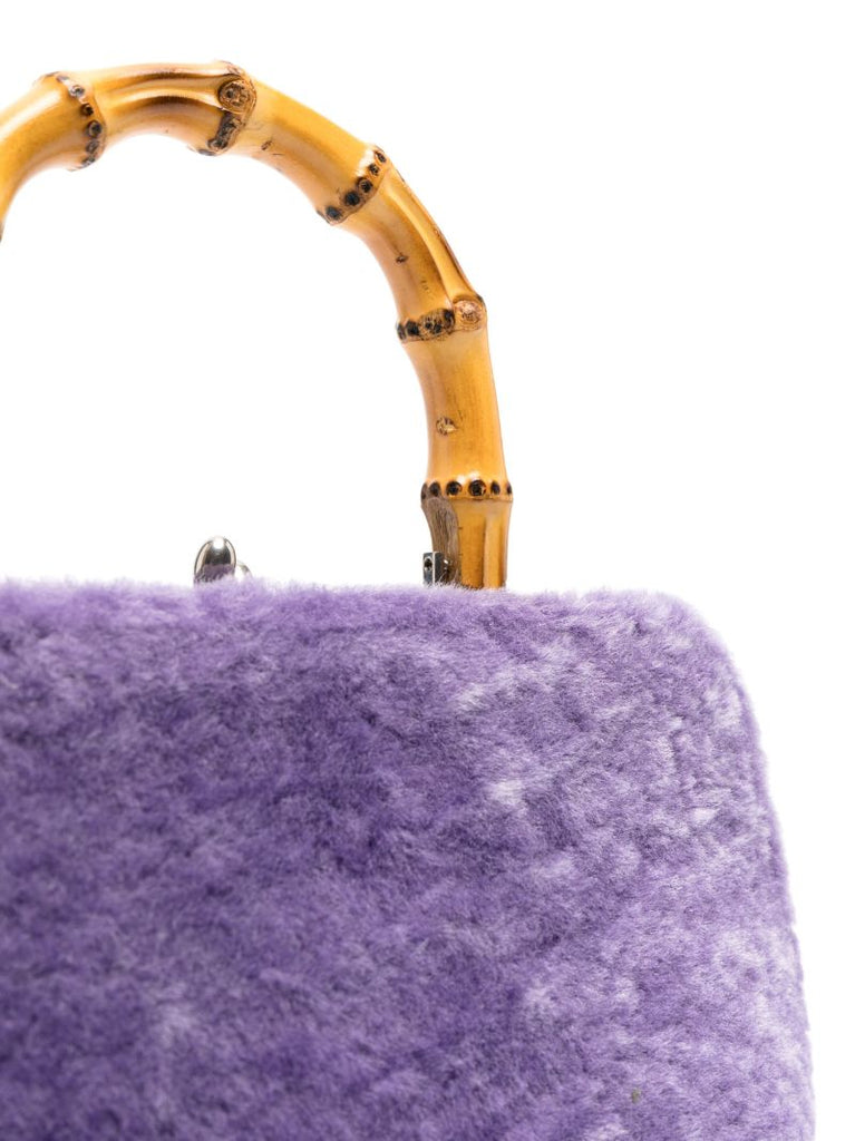 Purple Bamboo Handle Mini Bag