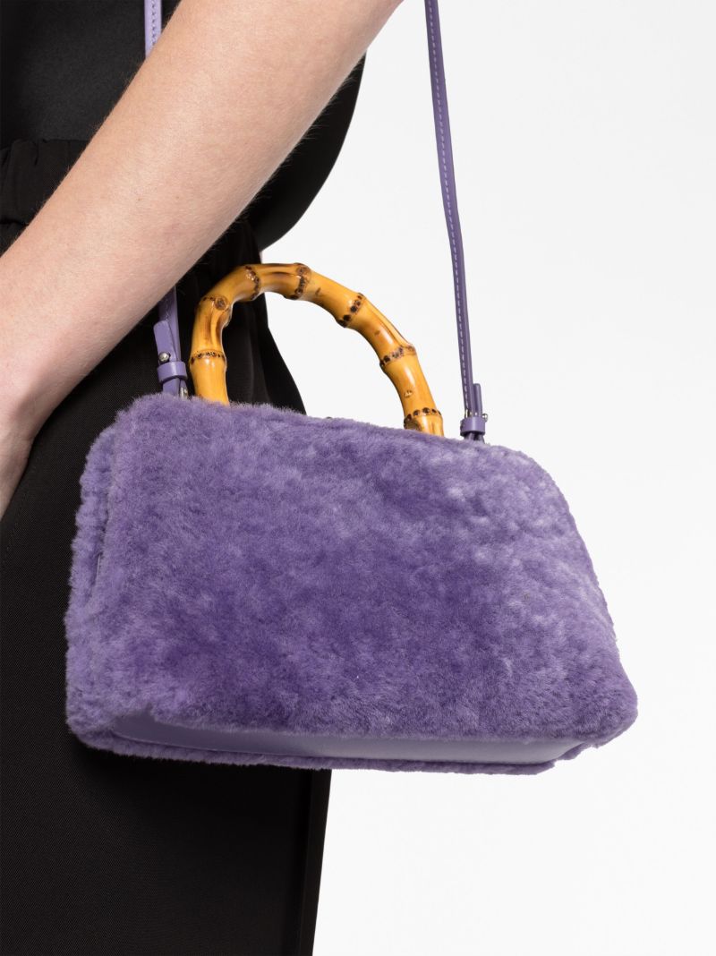 Purple Bamboo Handle Mini Bag