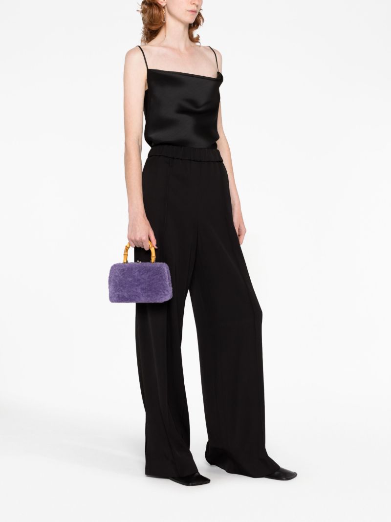 Purple Bamboo Handle Mini Bag