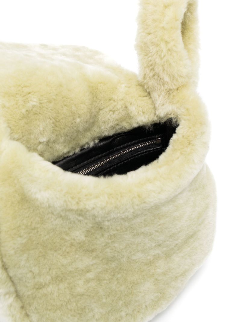Yellow Sphere Small Shearling Clutch Bag