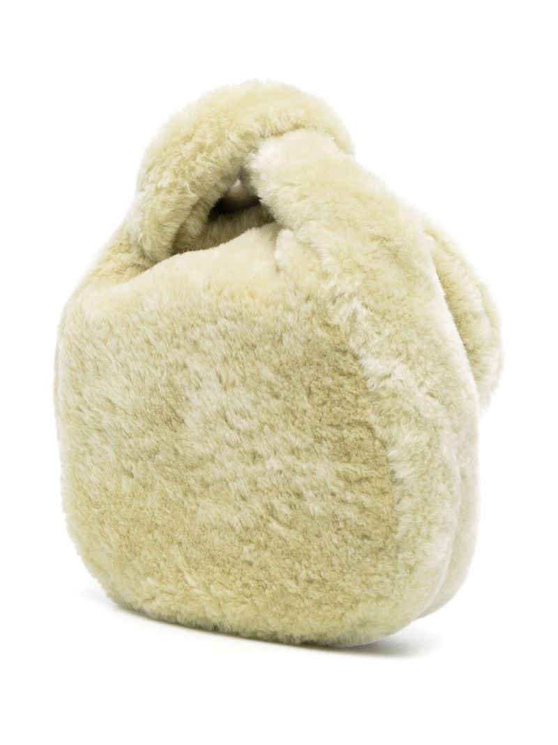 Yellow Sphere Small Shearling Clutch Bag