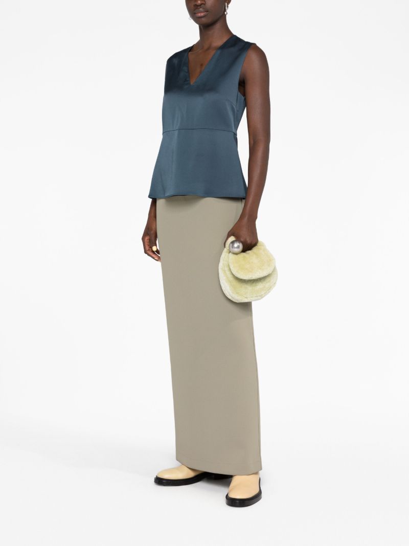 Yellow Sphere Small Shearling Clutch Bag