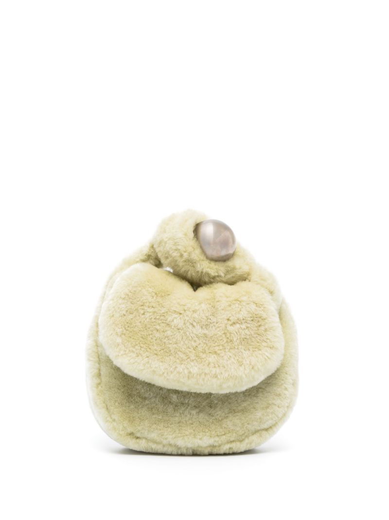 Yellow Sphere Small Shearling Clutch Bag