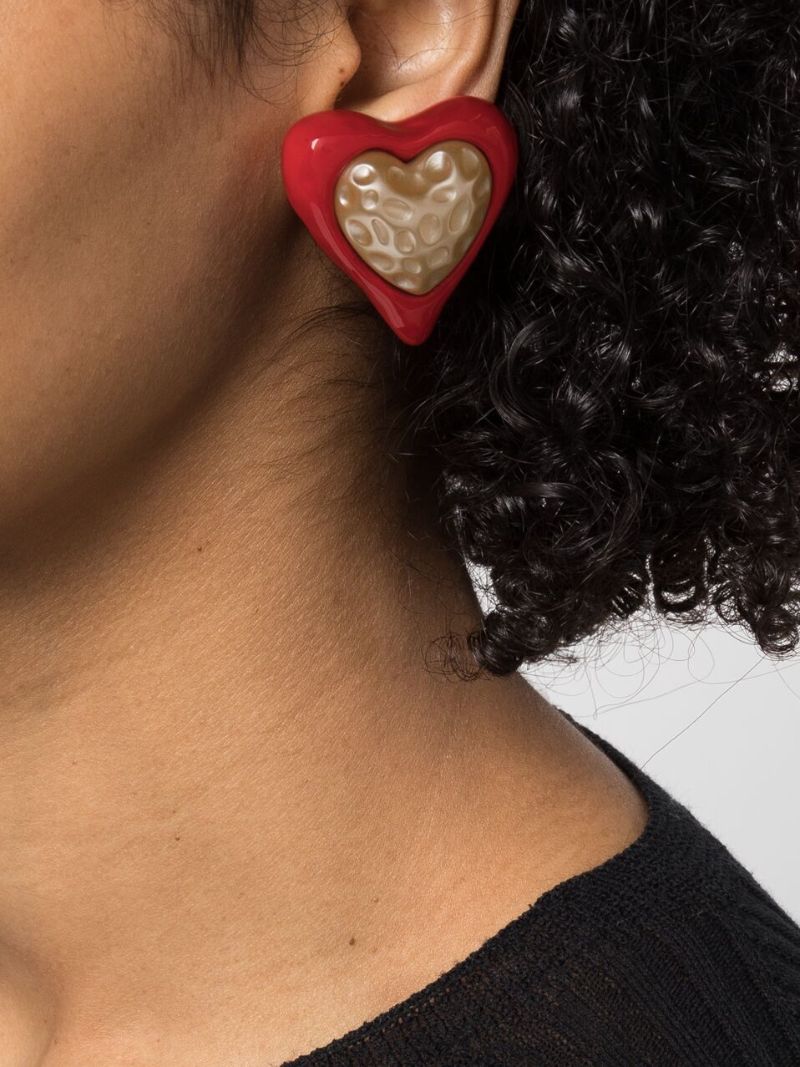 Gold-tone Heart Stud Earrings