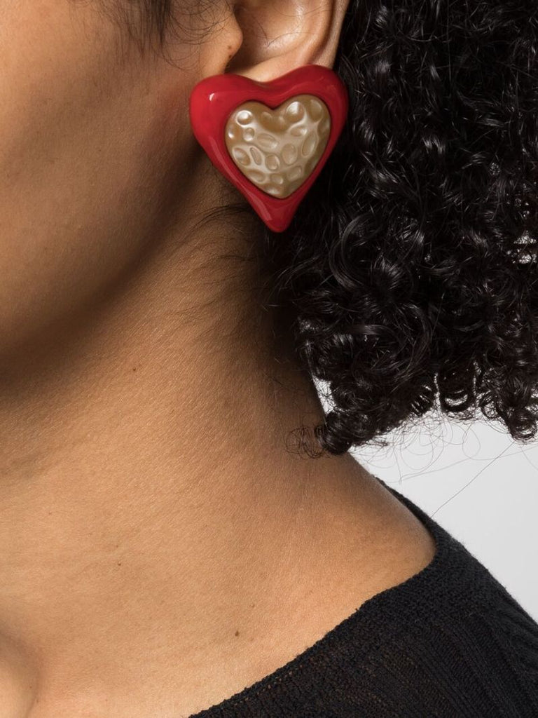 Gold-tone Heart Stud Earrings