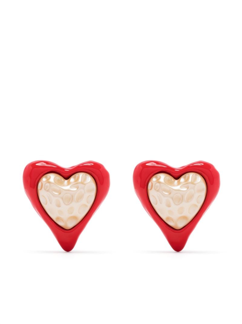 Gold-tone Heart Stud Earrings