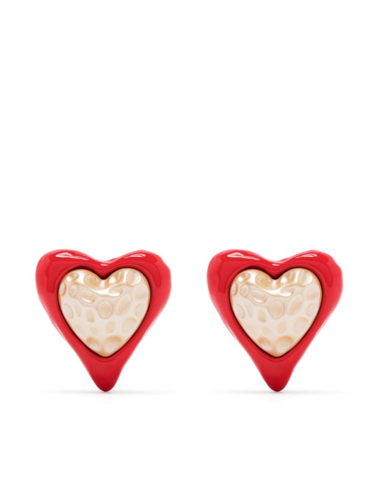 Gold-tone Heart Stud Earrings