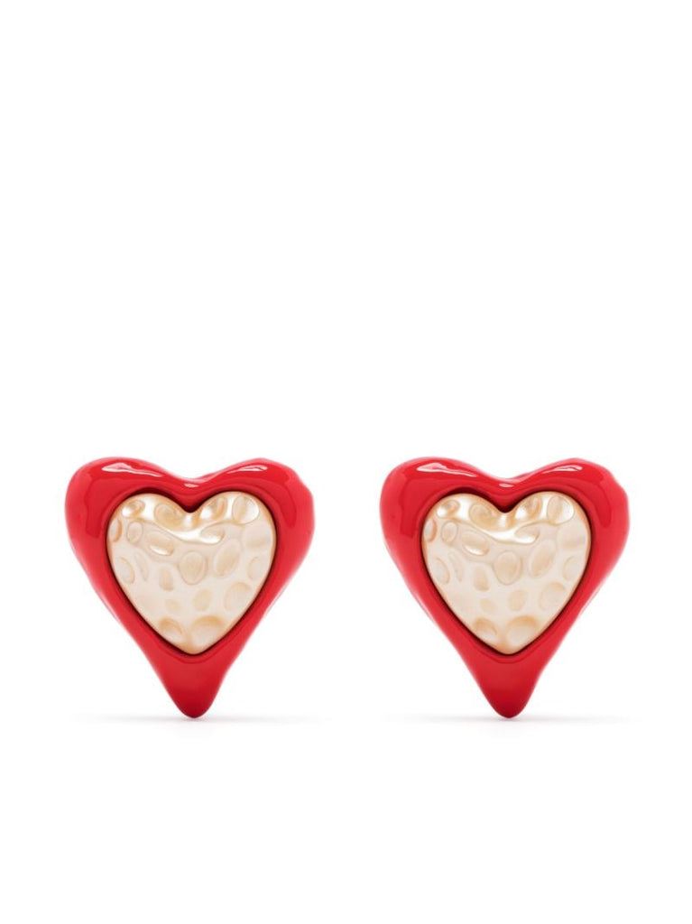 Gold-tone Heart Stud Earrings