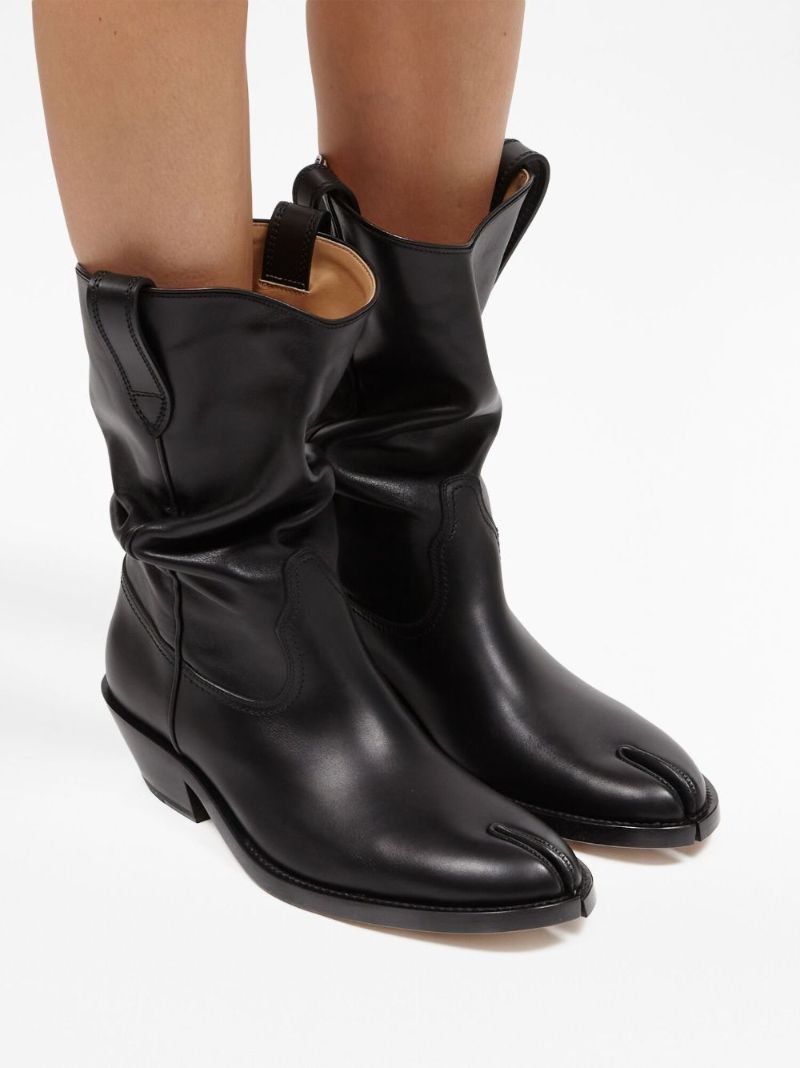 Black Tabi Western 55 Leather Boots