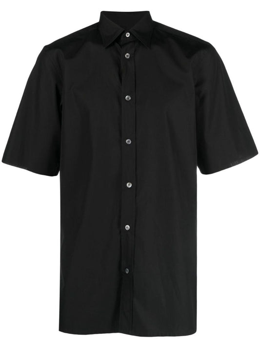 Black Short Sleeve Cotton Shirt