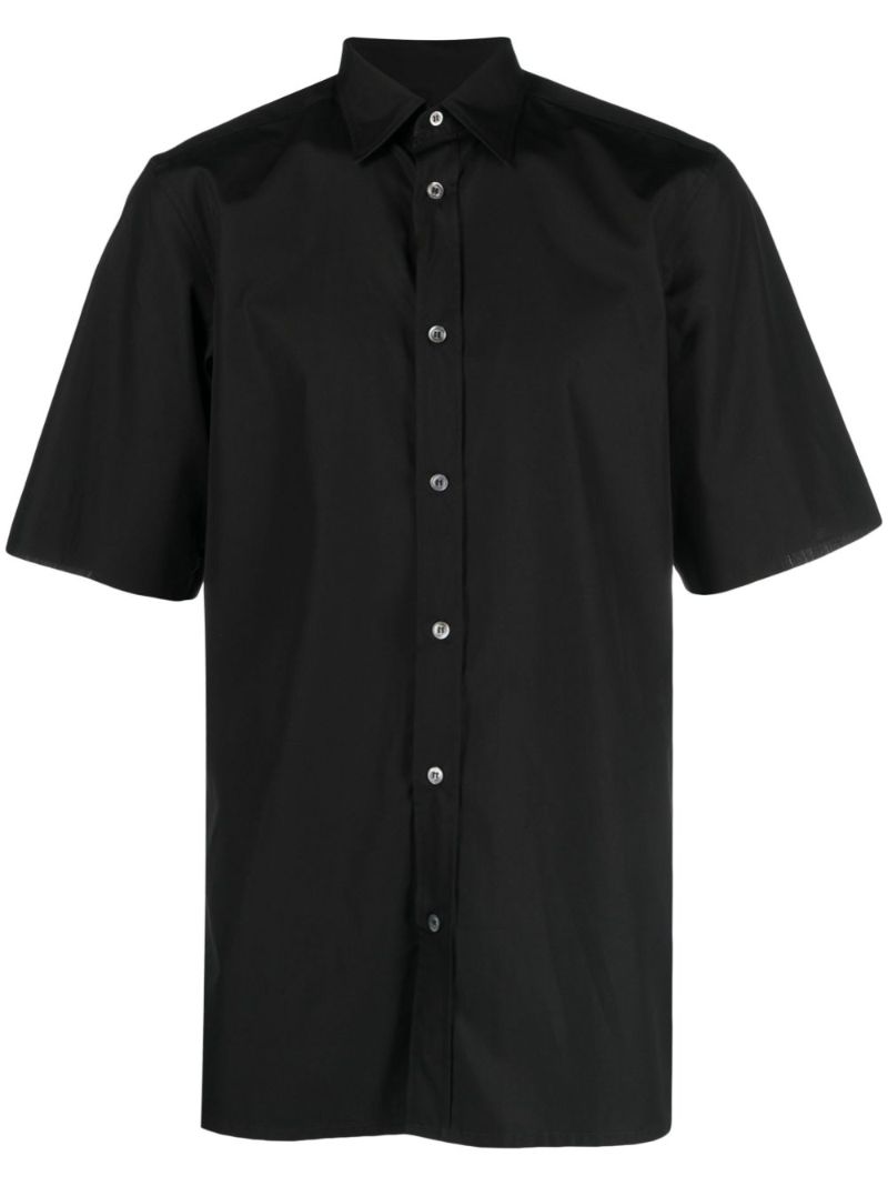 Black Short Sleeve Cotton Shirt
