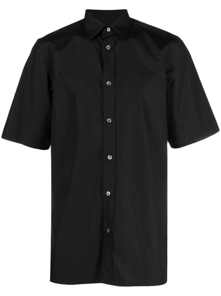 Black Short Sleeve Cotton Shirt