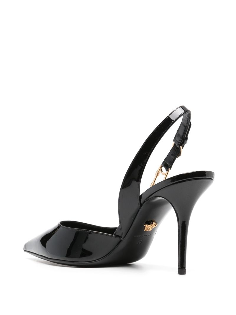 Black Safety Pin 85 Leather Pumps