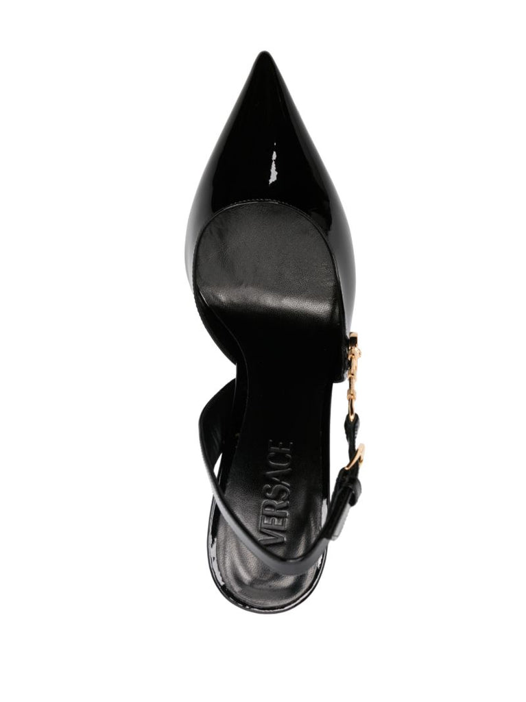 Black Safety Pin 85 Leather Pumps