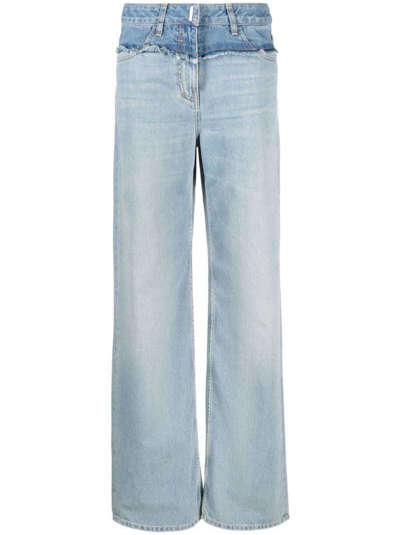 Blue Mix Denim Straight Jeans