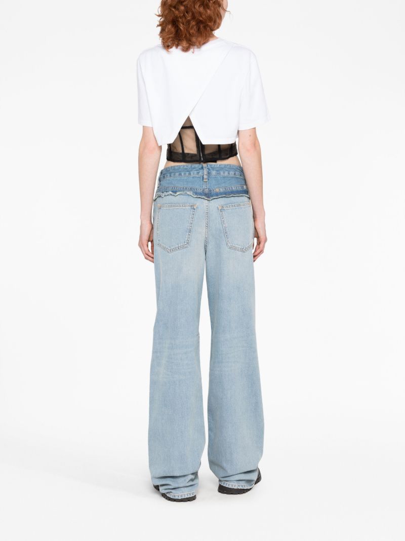 Blue Mix Denim Straight Jeans