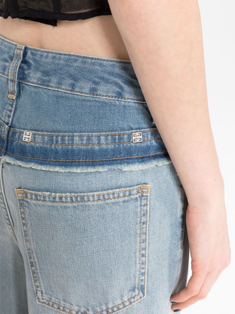 Blue Mix Denim Straight Jeans
