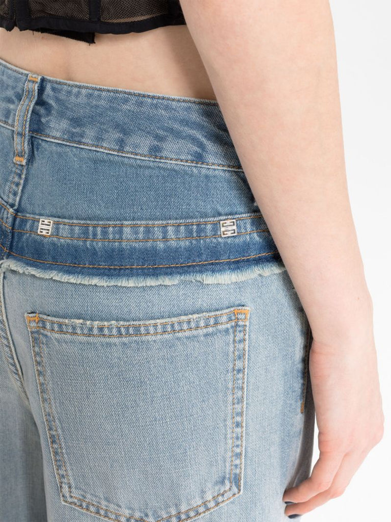 Blue Mix Denim Straight Jeans