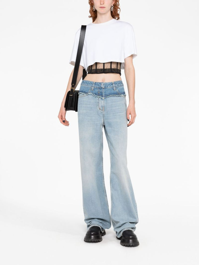 Blue Mix Denim Straight Jeans