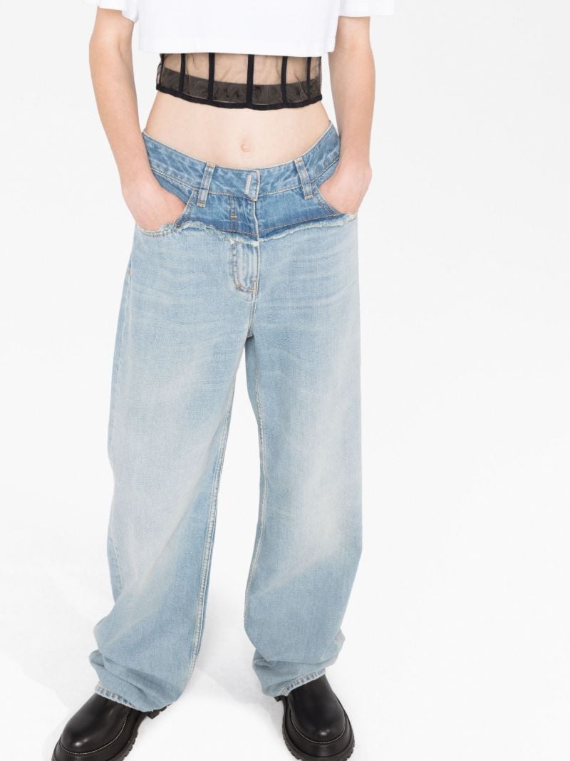 Blue Mix Denim Straight Jeans