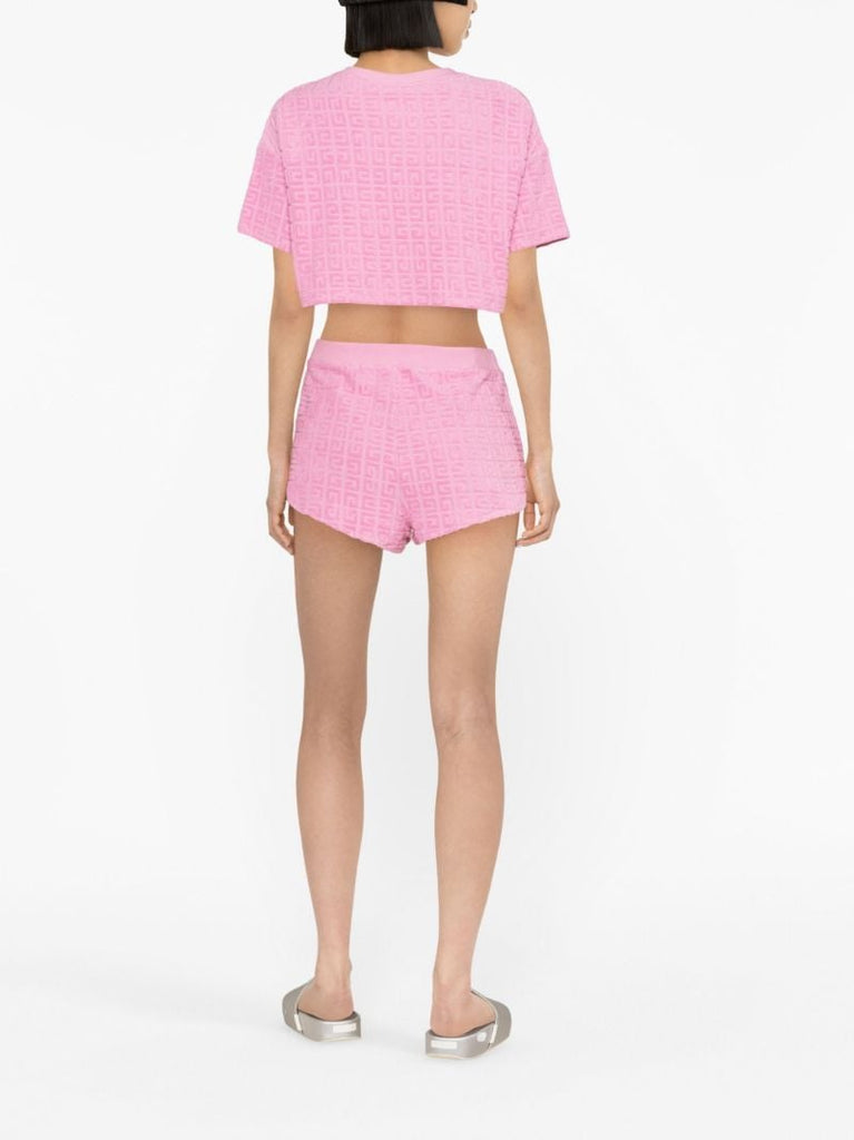 Pink 4g Jacquard Cotton Towelling T-shirt