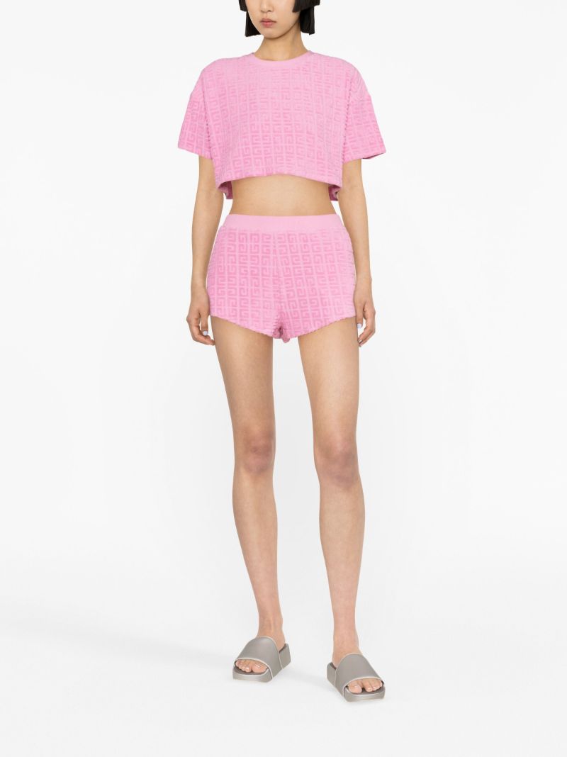Pink 4g Jacquard Cotton Towelling T-shirt