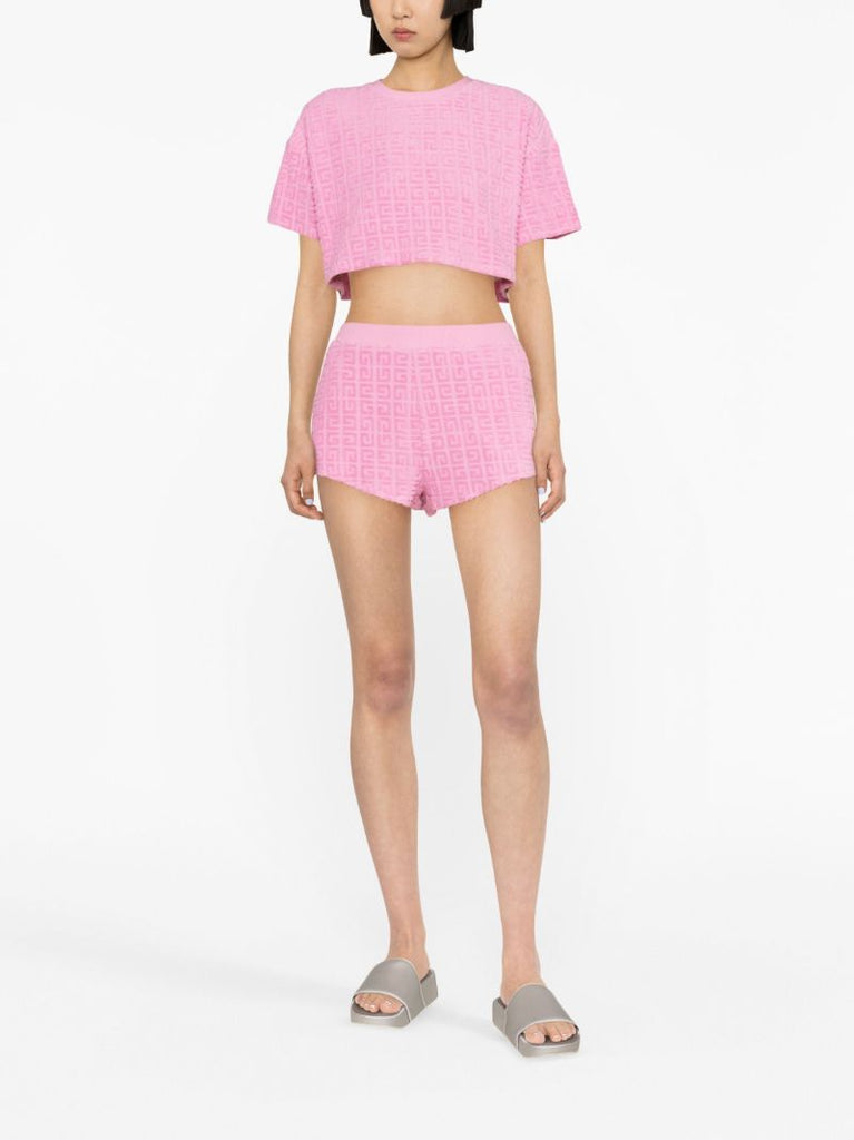 Pink 4g Jacquard Cotton Towelling T-shirt
