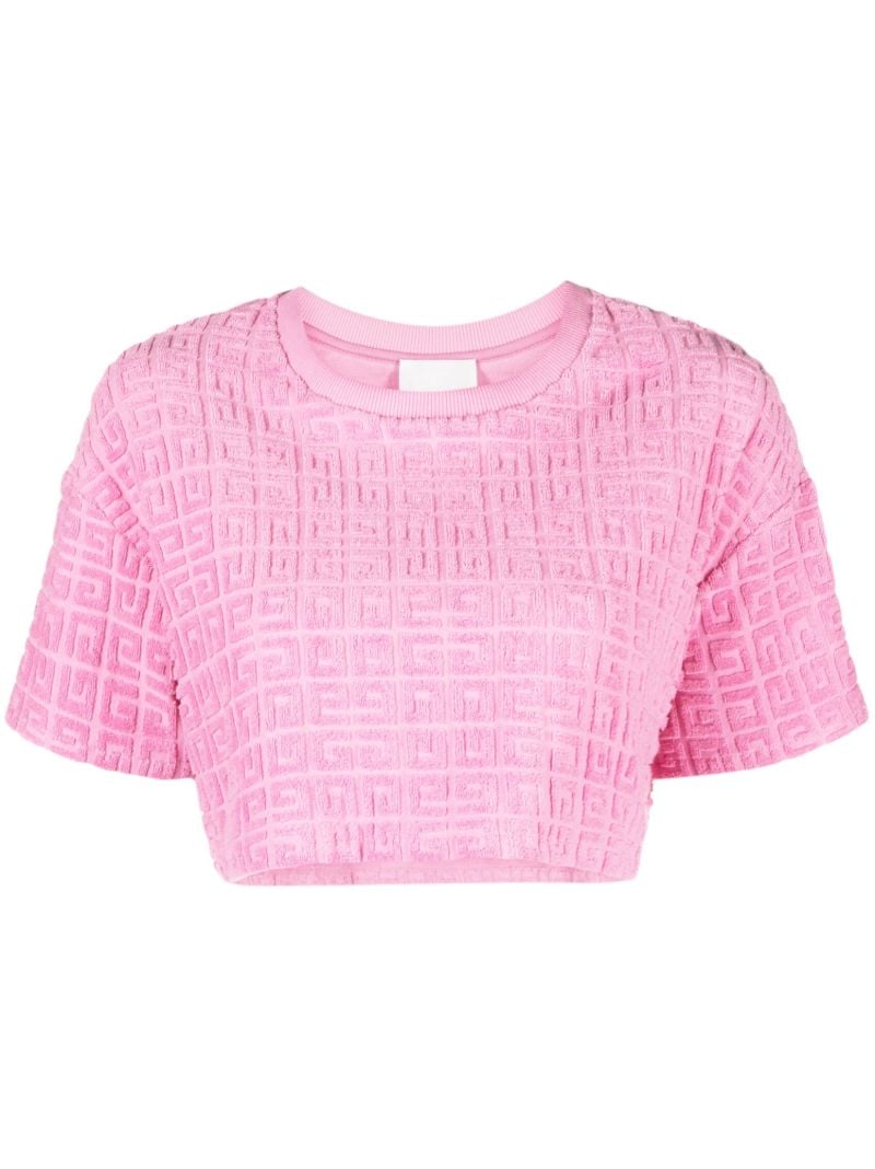 Pink 4g Jacquard Cotton Towelling T-shirt