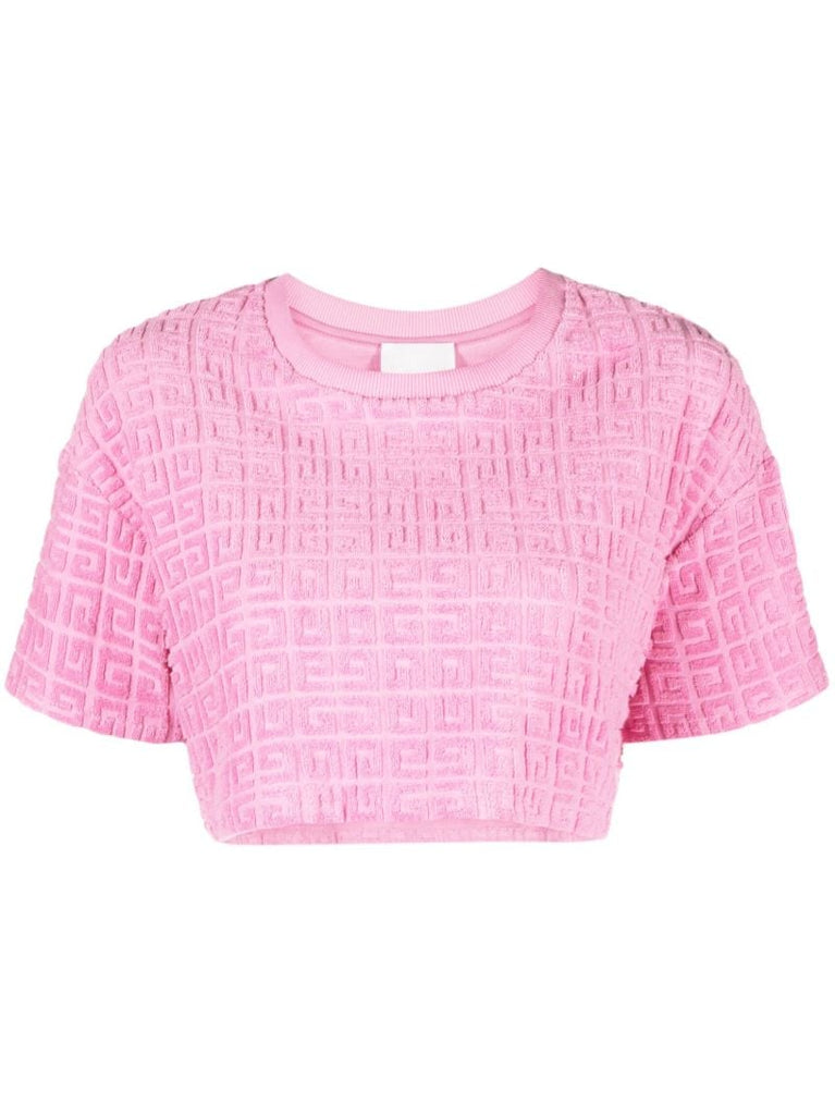 Pink 4g Jacquard Cotton Towelling T-shirt