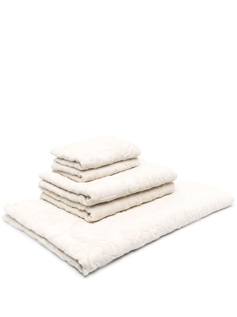 Neutral Logo-jacquard Cotton Towel Set