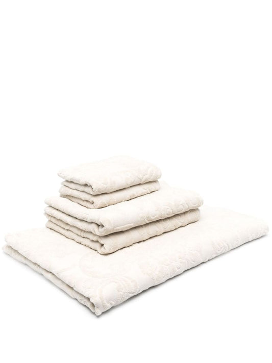 Neutral Logo-jacquard Cotton Towel Set