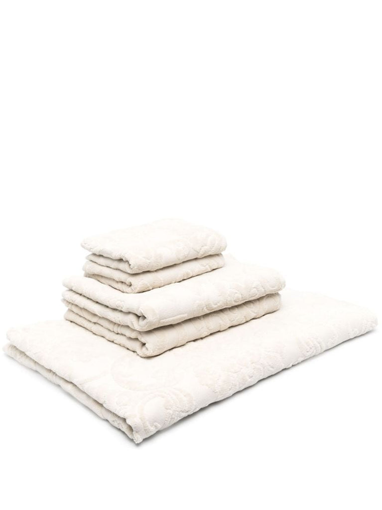 Neutral Logo-jacquard Cotton Towel Set
