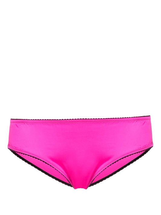 Pink Contrast Trim Silk Briefs