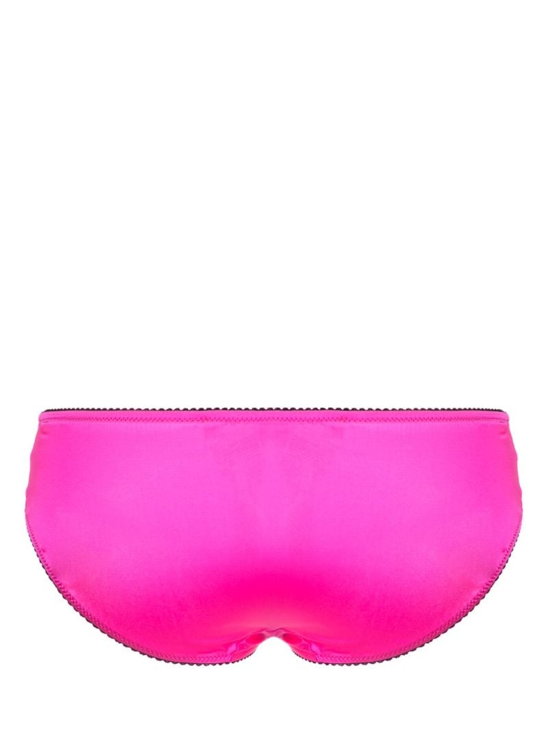 Pink Contrast Trim Silk Briefs