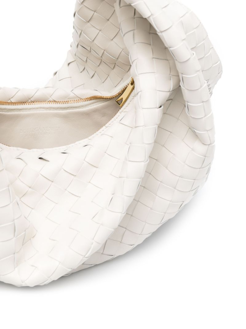 White Foulard Woven Leather Shoulder Bag
