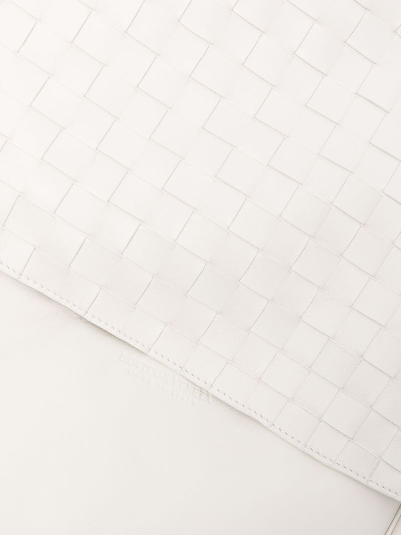 White Foulard Woven Leather Shoulder Bag