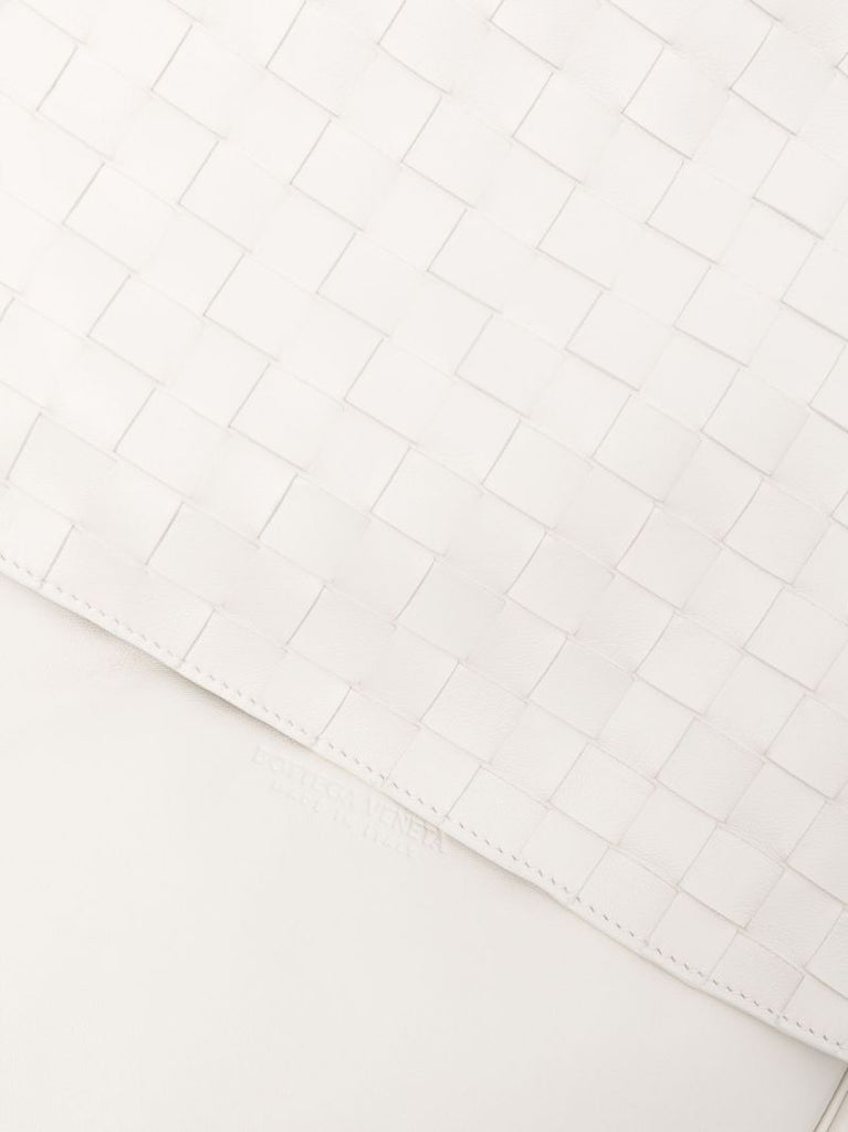White Foulard Woven Leather Shoulder Bag