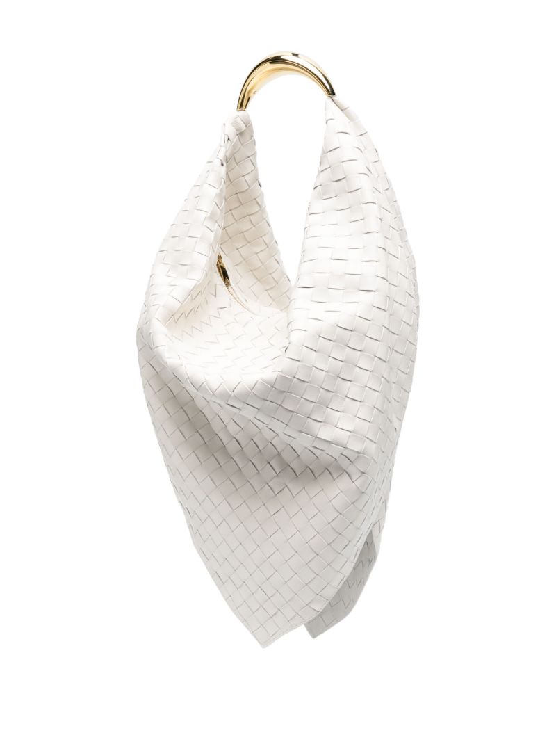 White Foulard Woven Leather Shoulder Bag