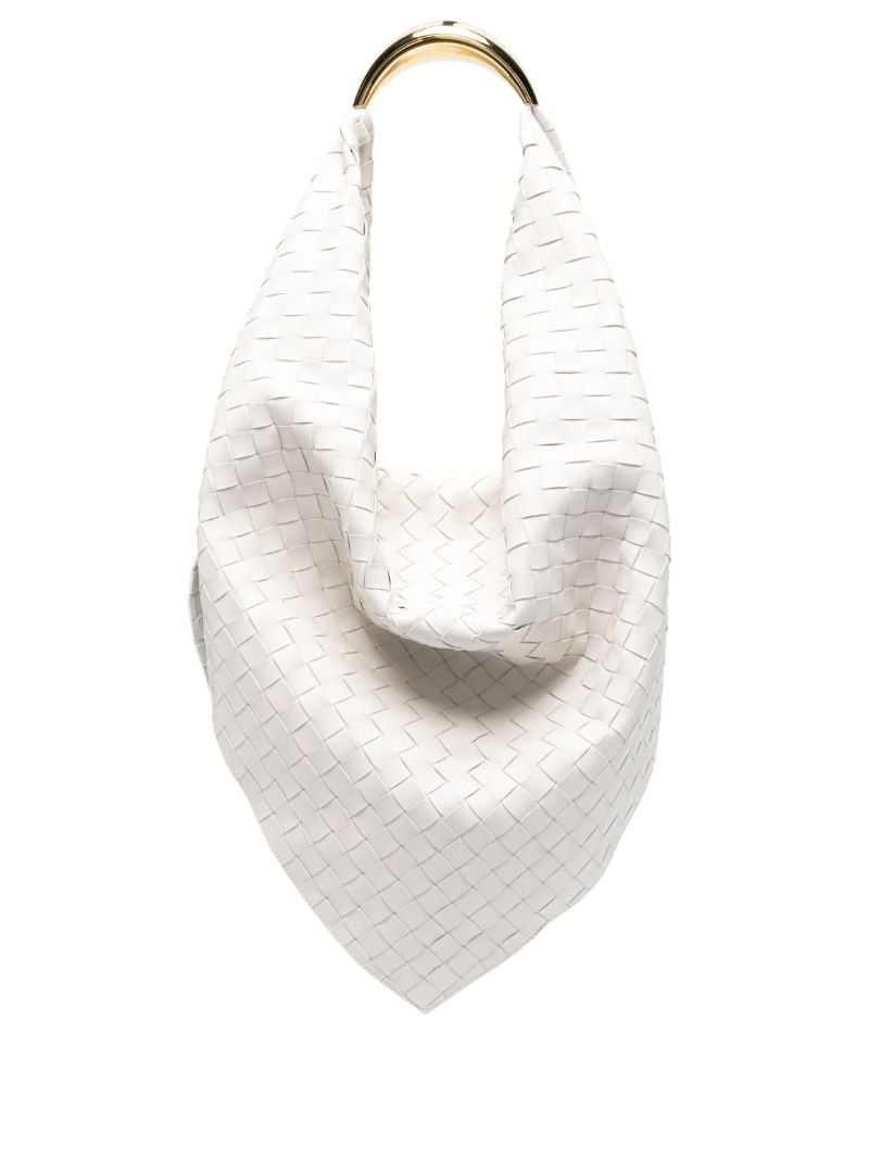 White Foulard Woven Leather Shoulder Bag