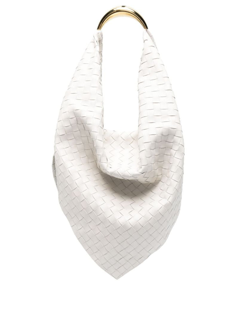 White Foulard Woven Leather Shoulder Bag