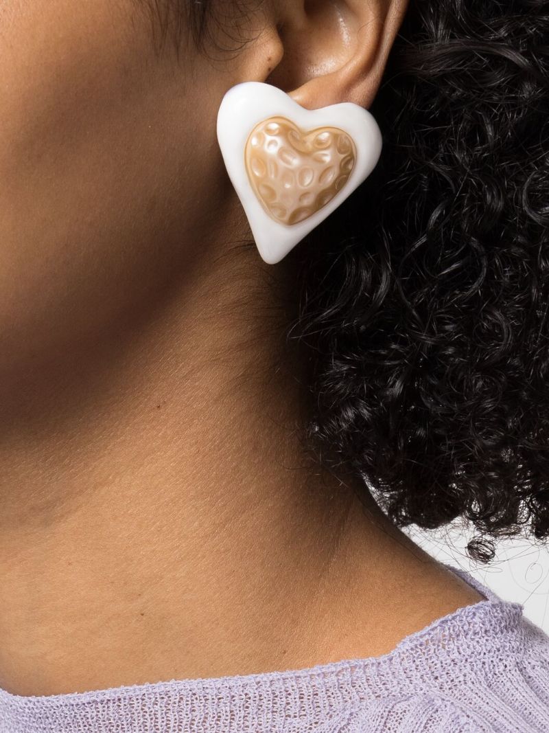 Gold-tone Heart Stud Earrings