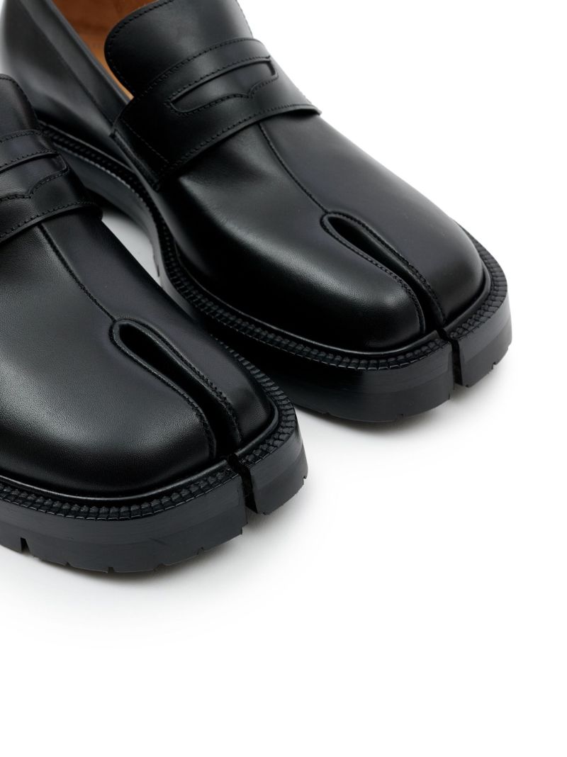 Black Tabi Leather Loafers