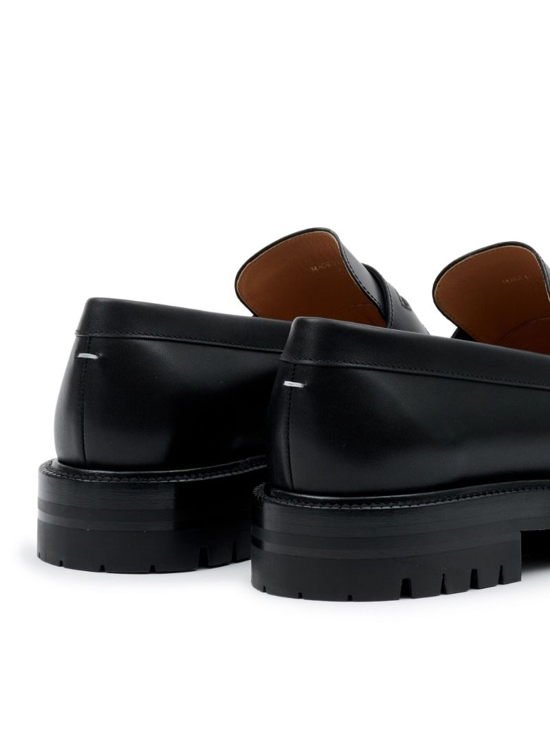 Black Tabi Leather Loafers