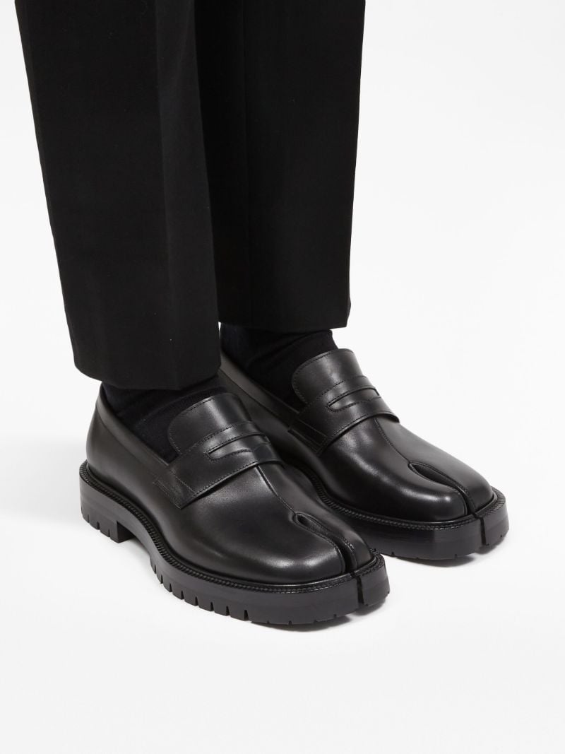 Black Tabi Leather Loafers